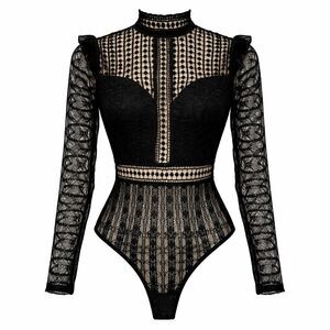 Hello Molly Not That Easy Lace Bodysuit Size Small 4 Black Goth Fairygoth Sheer